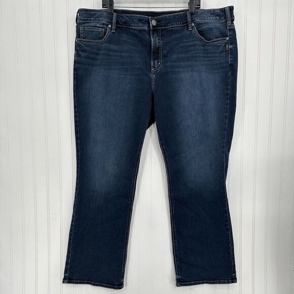 Silver Jeans Womens 24W Elyse Slim Boot Cut Relaxed Blue Denim CowboyWestern EUC - Picture 1 of 14